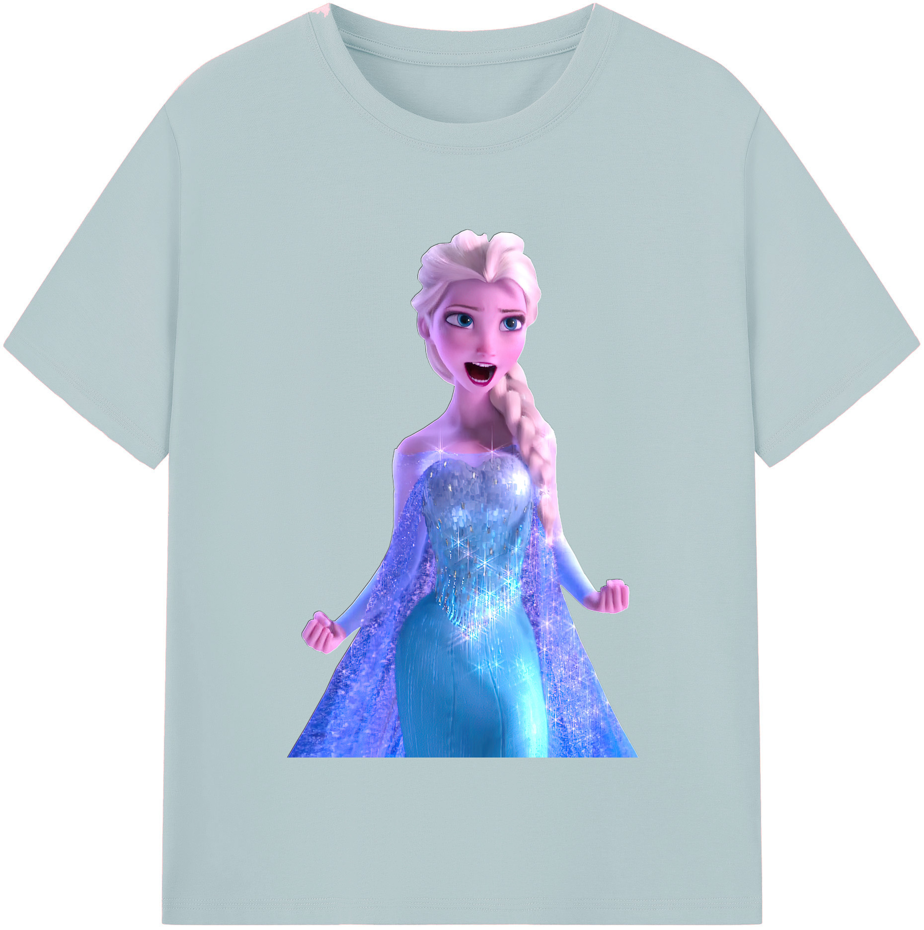 （画像用） アナと雪の女王 アンナ エルサ Frozen Anna Elsa 綿100％半袖Tシャツ（フロントプリント）